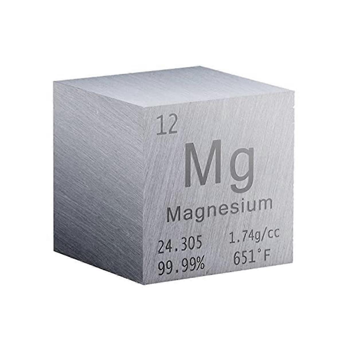 1 Inch Magnesium Cube Metal, High Density Elements Cube Pure Metal, For Elements Collections Lab Ex