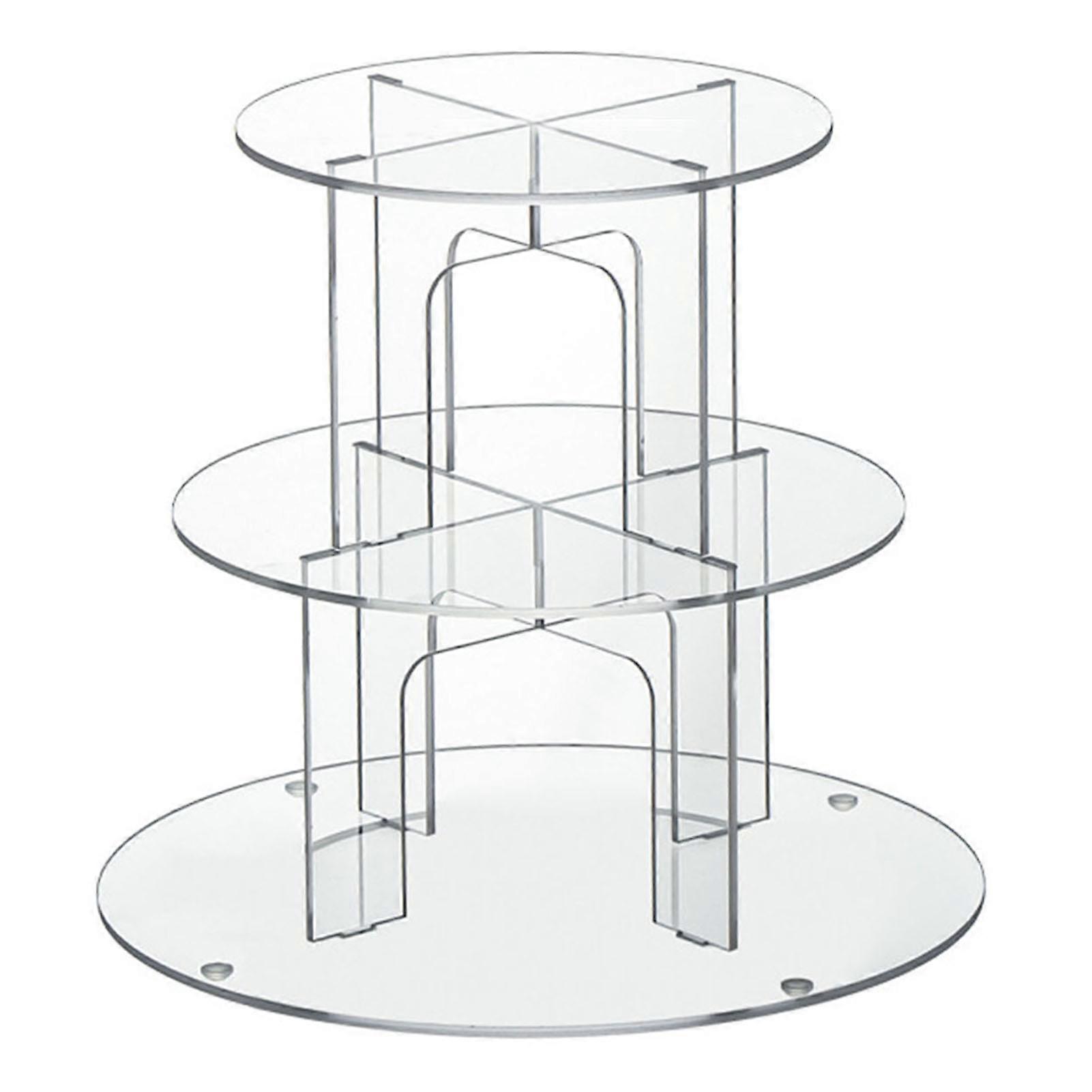 Round Cake Stand Transparent Multi-layer Simple Installation Acrylic Cupcake Dessert Stand Statue Display Shelf