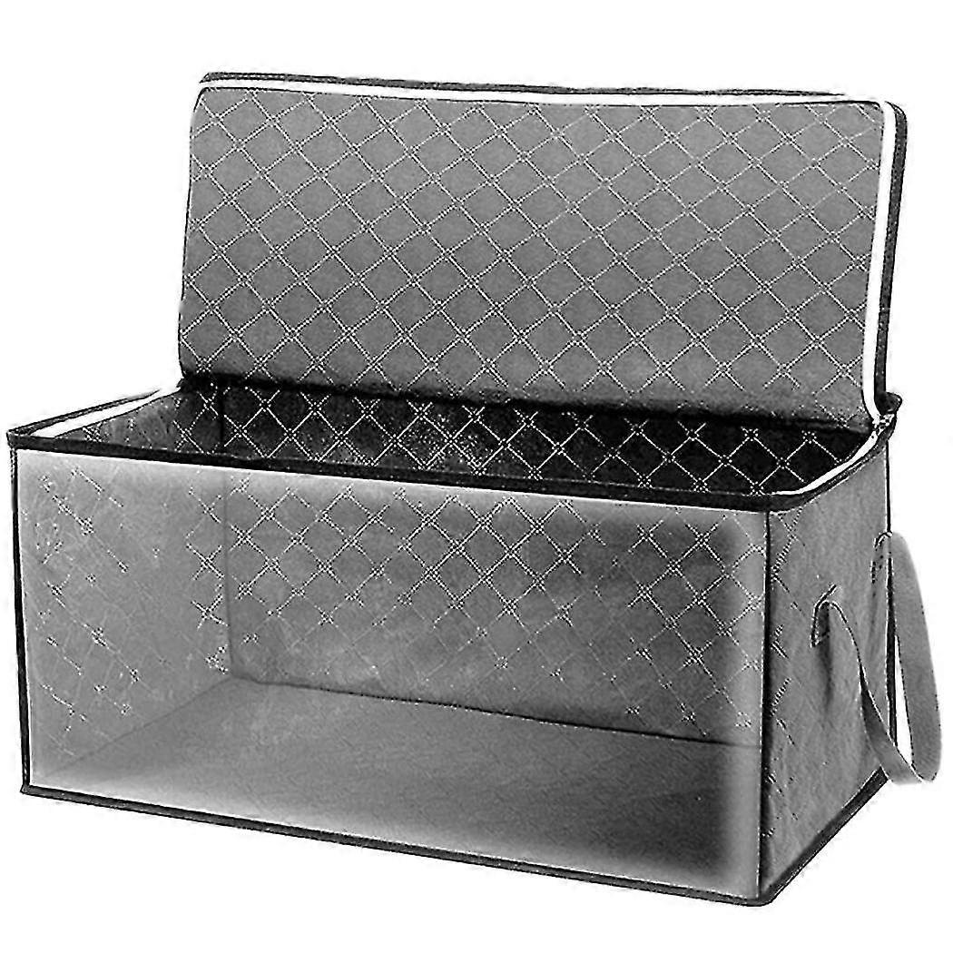 2pcs Quilt Organizer Box Foldable Portable Closet Stackable Bins Non Woven Clothes Storage Blankets