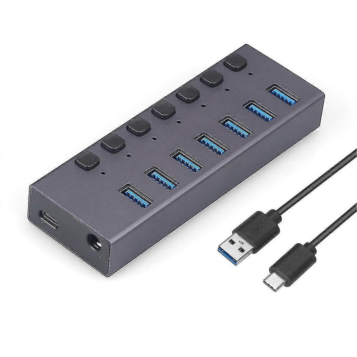 Usb3.0 Splitter 7port Charging Multi-interface Hub With Switch