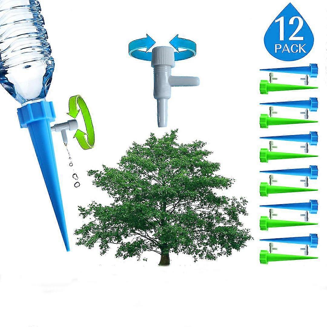 12 Pack Plant Automatic Watering Device,self Spikes System With Slow Release Control Valve,dripper
