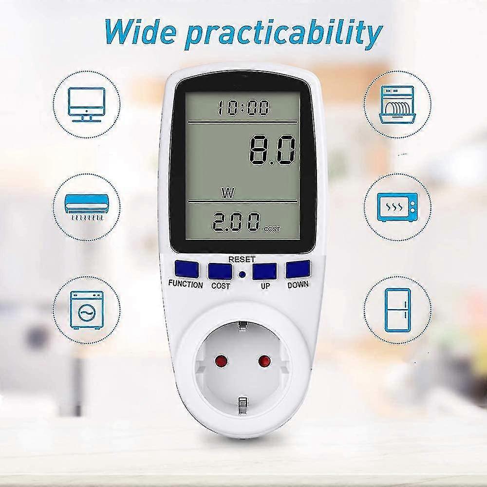 Electricity Meter, Energy Cost Meter, Electricity Consumption Meter, Backlit Electricity Meter For