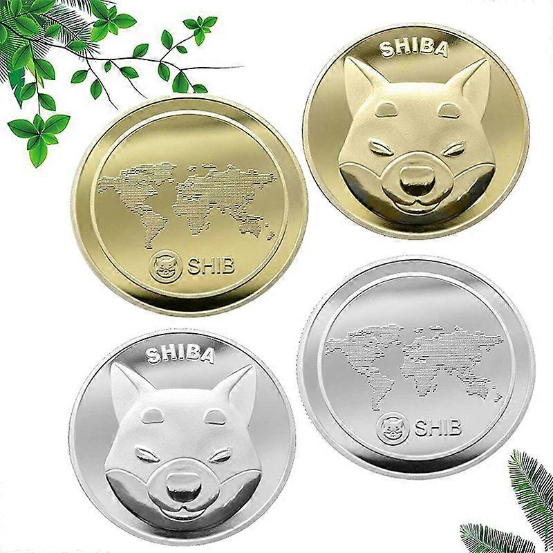 Shib Token Coin with Case Metal Shiba Inu Commemorative Coin Gold/Silver Plated Coins Souvenir for Collectors New