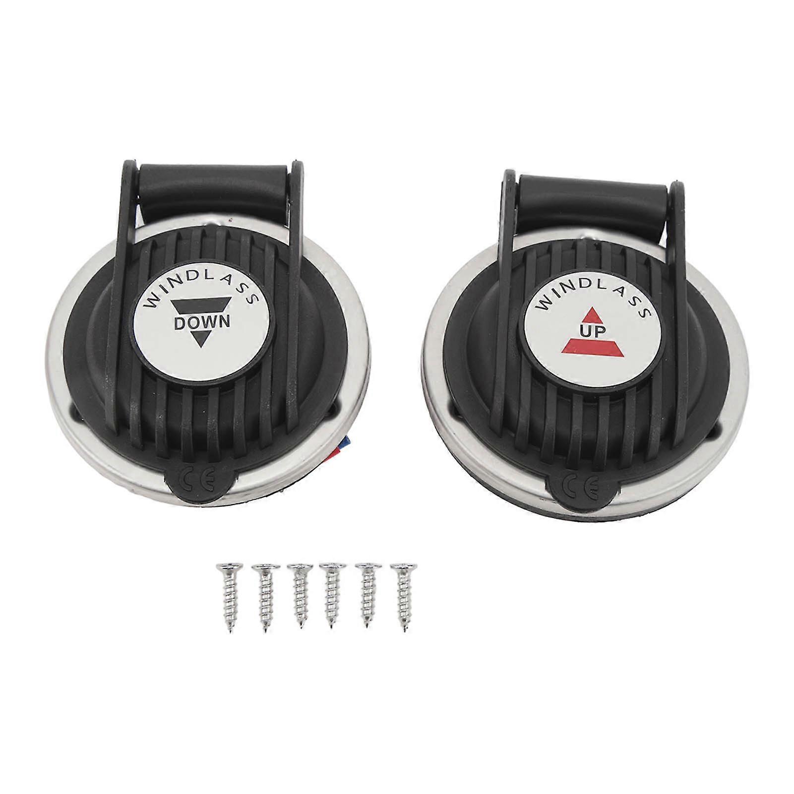 2Pcs πόδι Windlass επάνω κάτω διακόπτης σκουριάτικη ανθεκτική προστασία ασφάλειας μαύρος διακόπτης καταστρωμάτων ανεμογεννητριών για τη βάρκα
