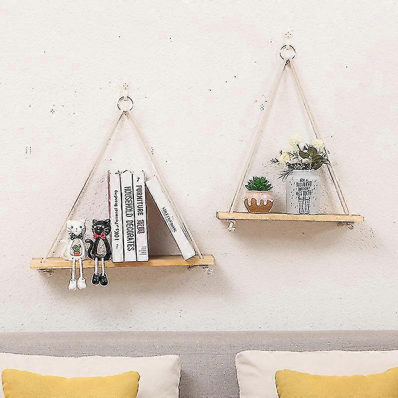 Plant shelf for hanging tagres, rustic floating tag, set of 2 hanging tagres, floating wood storage tag, wall tag e