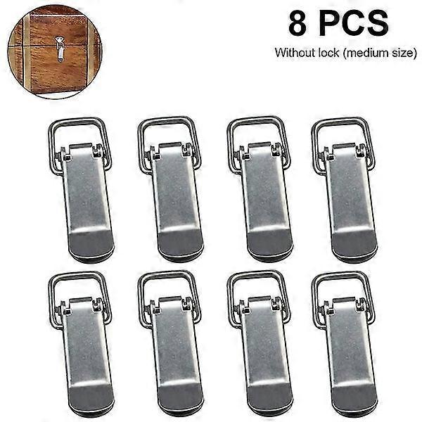 Stainless Steel Toggle Latches - 8 Pack, Various Sizes, Spring-Loaded, Ideal for Boxes, Toolboxes, Cabinets, and Lockers