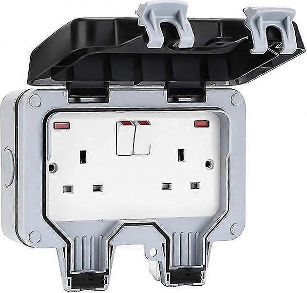 Weatherproof Outdoor Sockets, Double Waterproof Switched Power Socket Ip66, Wall