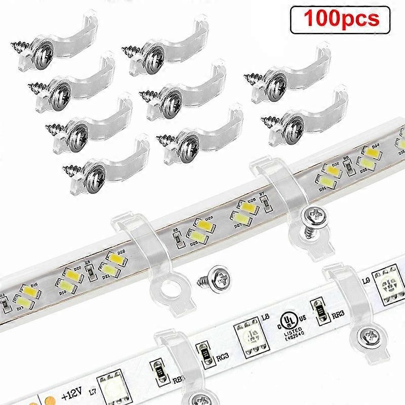 100 Pack Strip Light Mounting Bracket, 100 Screws Included
