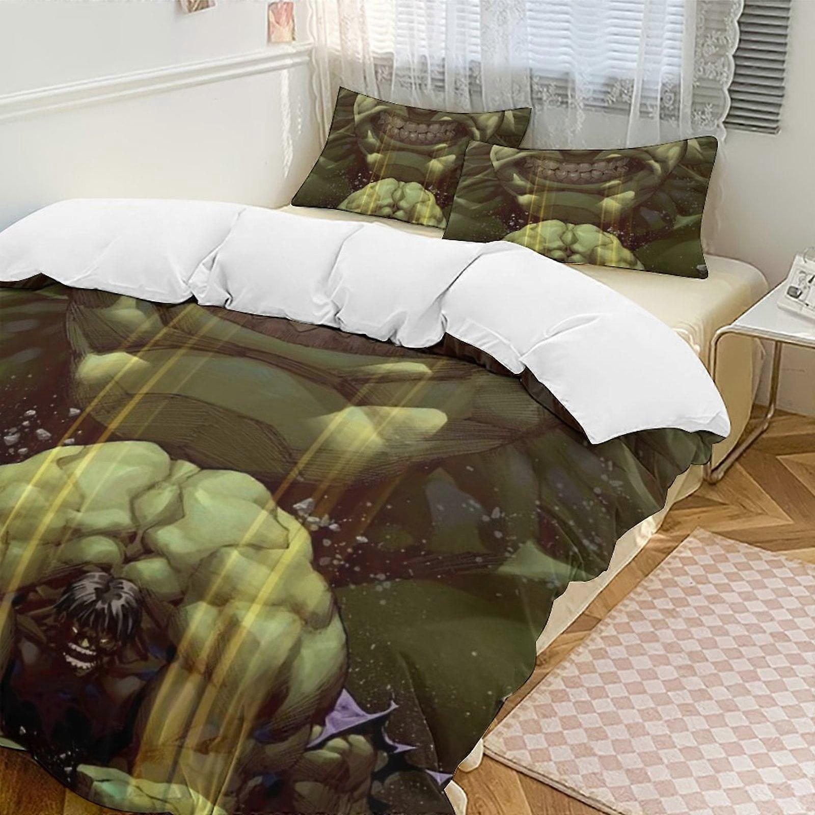 a951 ハルクファミリーベッド3点セット 子供とティーン向けのパーソナライズされた寝具の装飾 アニメ学生寮カバー(86x70 "+ 20 x 30in)" jfr951