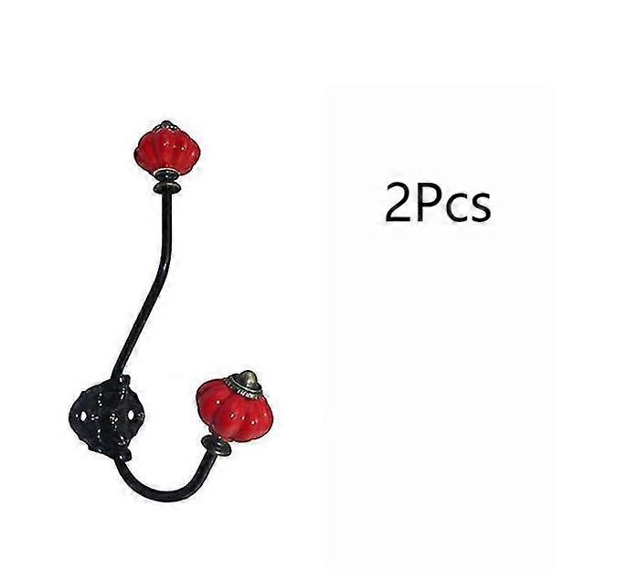 Clothes Hook S Hooks Black Ceramic Pumpkins Coat Hook 2pcs Key Holder for Wall Hat Hooks Decorative Coat Hooks