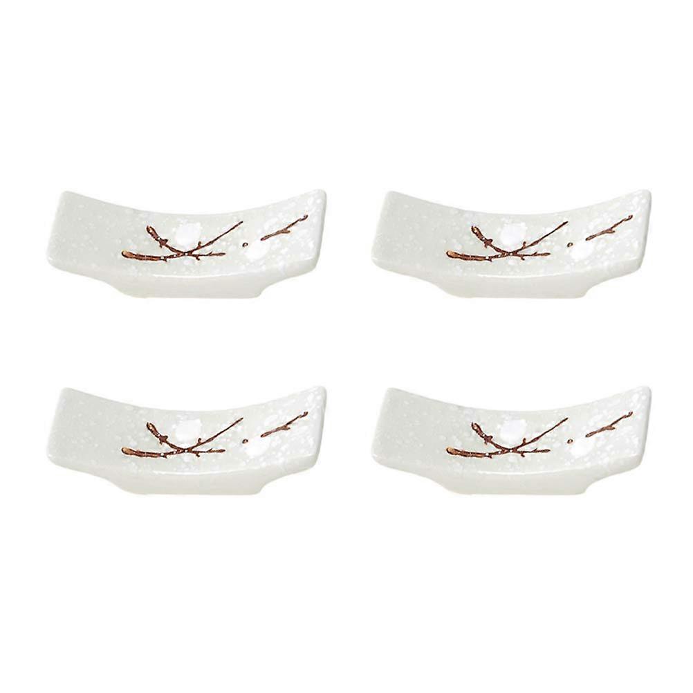 12 STKS Plum Blossom Printing Keramische Eetstokjes Stand Rest Rack Lepel Vork Messenhouder Set