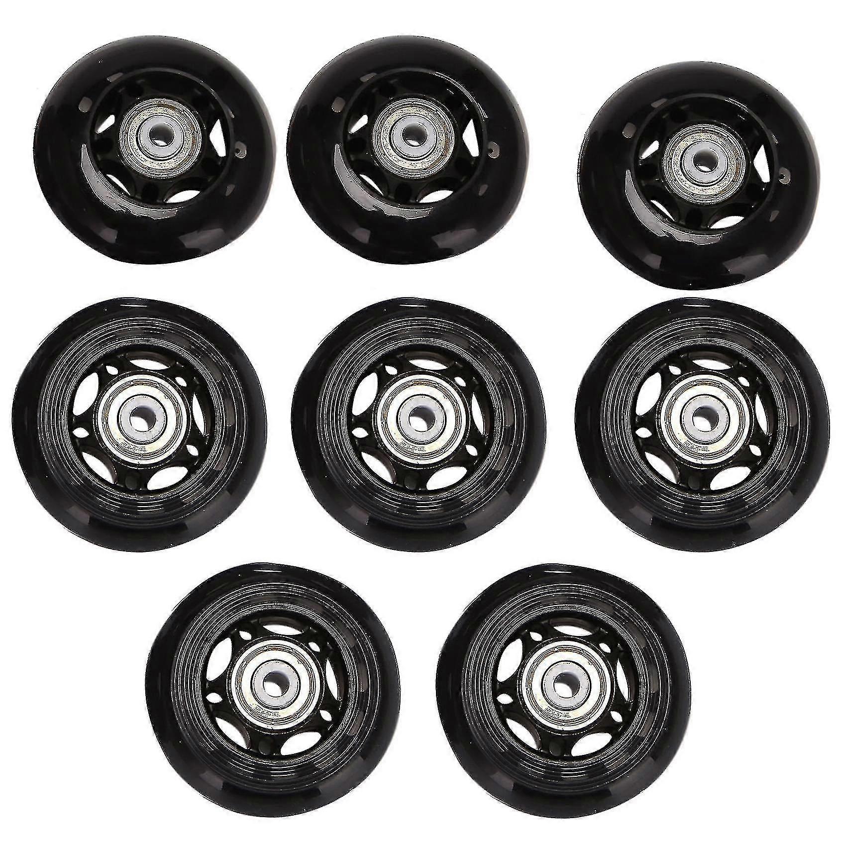 8-pack inline skatehjul, inomhus / utomhus rullskridskohjul, ersättningshjul med lager 64mm