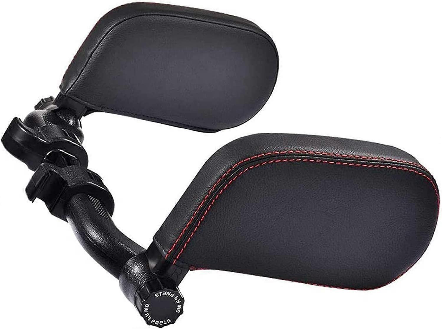 Leather Car Headrest,with Adjustable Slide Bar(36x20x11cm)