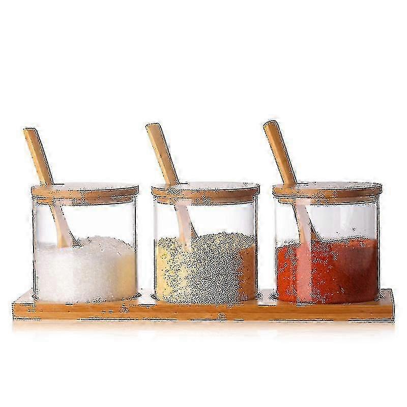 Clear Ing Glass Jars With Bamboo Lid, Spond D