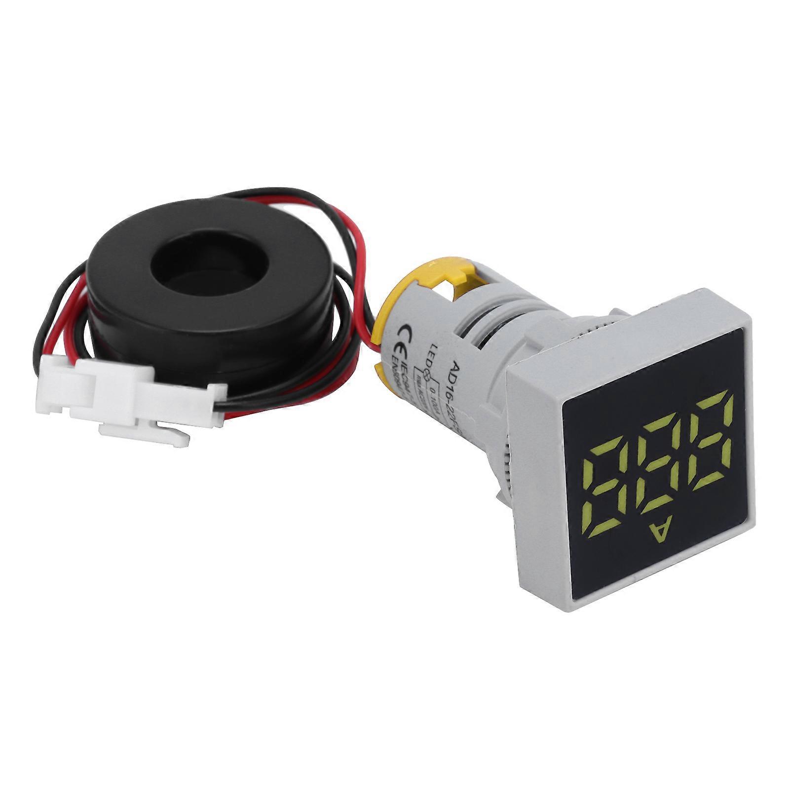 Digital strømmåler matt panel Ammeter signalindikatorlampe AC 220V AD16?22FSAYellow