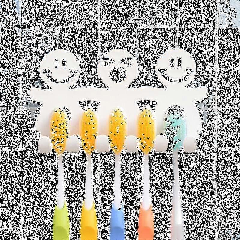 Wall Mount Smiley 5 Position Toothbrush Holder
