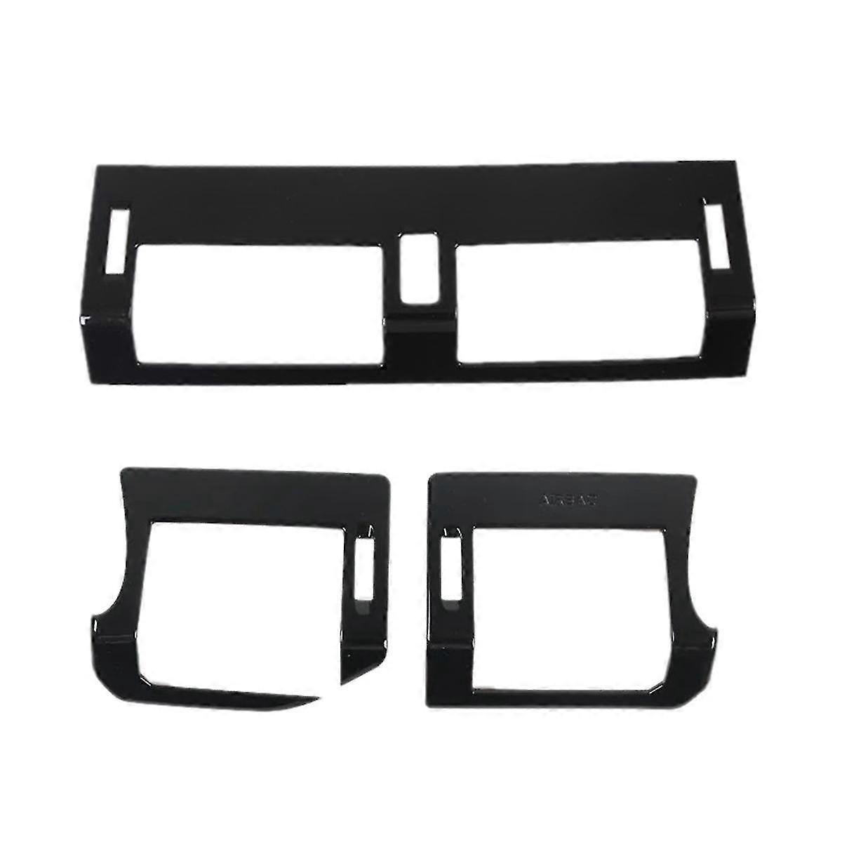 Für 2020-2023 LHD Center Control + Side A/C Air Exit Vent Cover Trim Zubehör Glänzend Schwarz