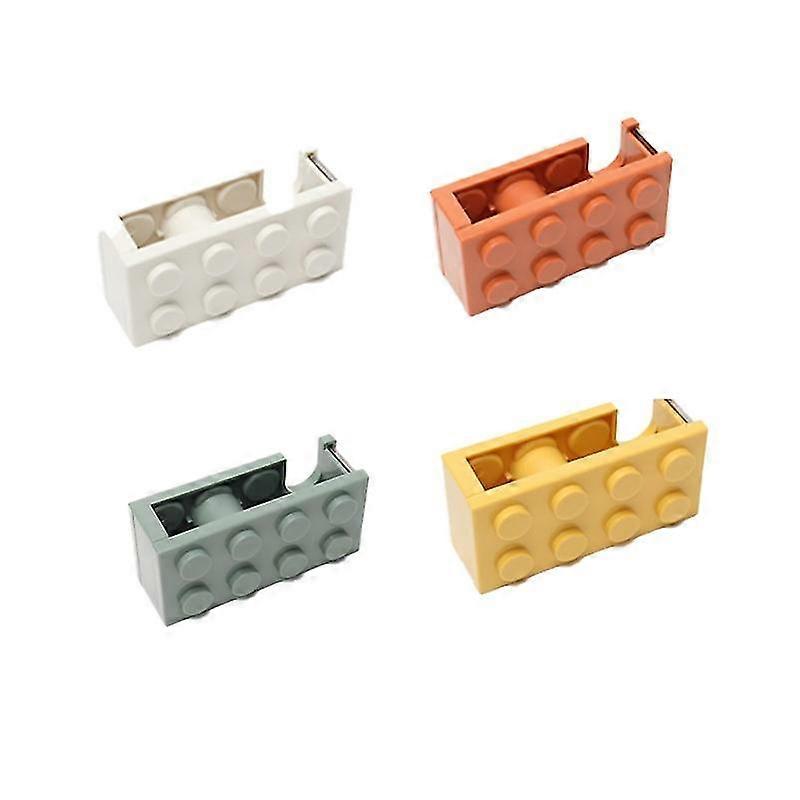 Tape Dispenser Tape Cutter Desktop Building Block Shaped Stationery Masking Tape Holder Dispenser