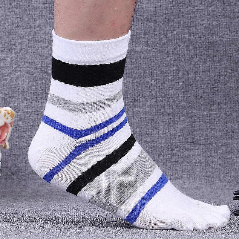 5/3/1 csomag férfi öt ujjas lábujj zokni pamut többszínű legénység lélegzet csíkos