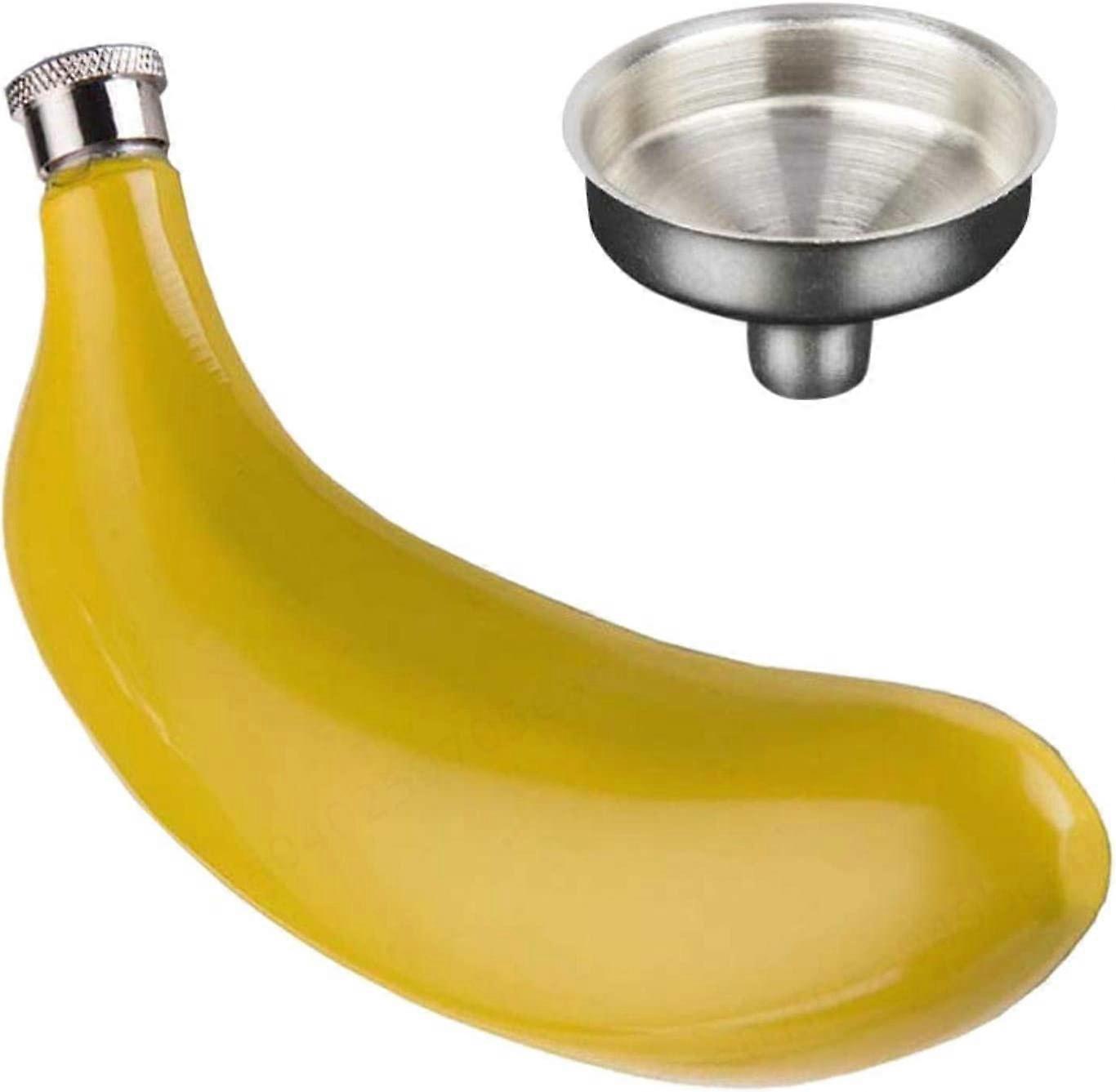 Rum Vodka Scotch Whiskey Liquor Stainless Steel Thigh Flask Banana Thigh Flask Leak Proof Discreet Pocket with Funnel