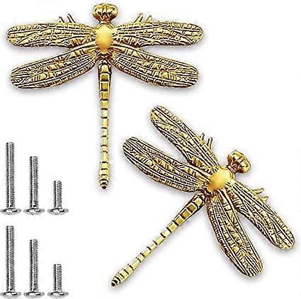 Golden Dragonfly Powerful Drawer Knobs (2), Cabinet Knobs with Screws for Cabinet Handles and Door Handles