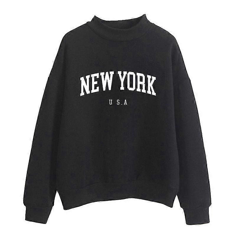 Women's Letter Print Long Sleeve Sweatshirt Tops Pullovers