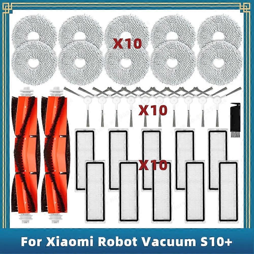 Compatible For Xiaomi Robot Vacuum S10+ / S10 Plus B105 Spare Parts Accessories Main Side Brush Hepa Filter Mop Rag Cloth