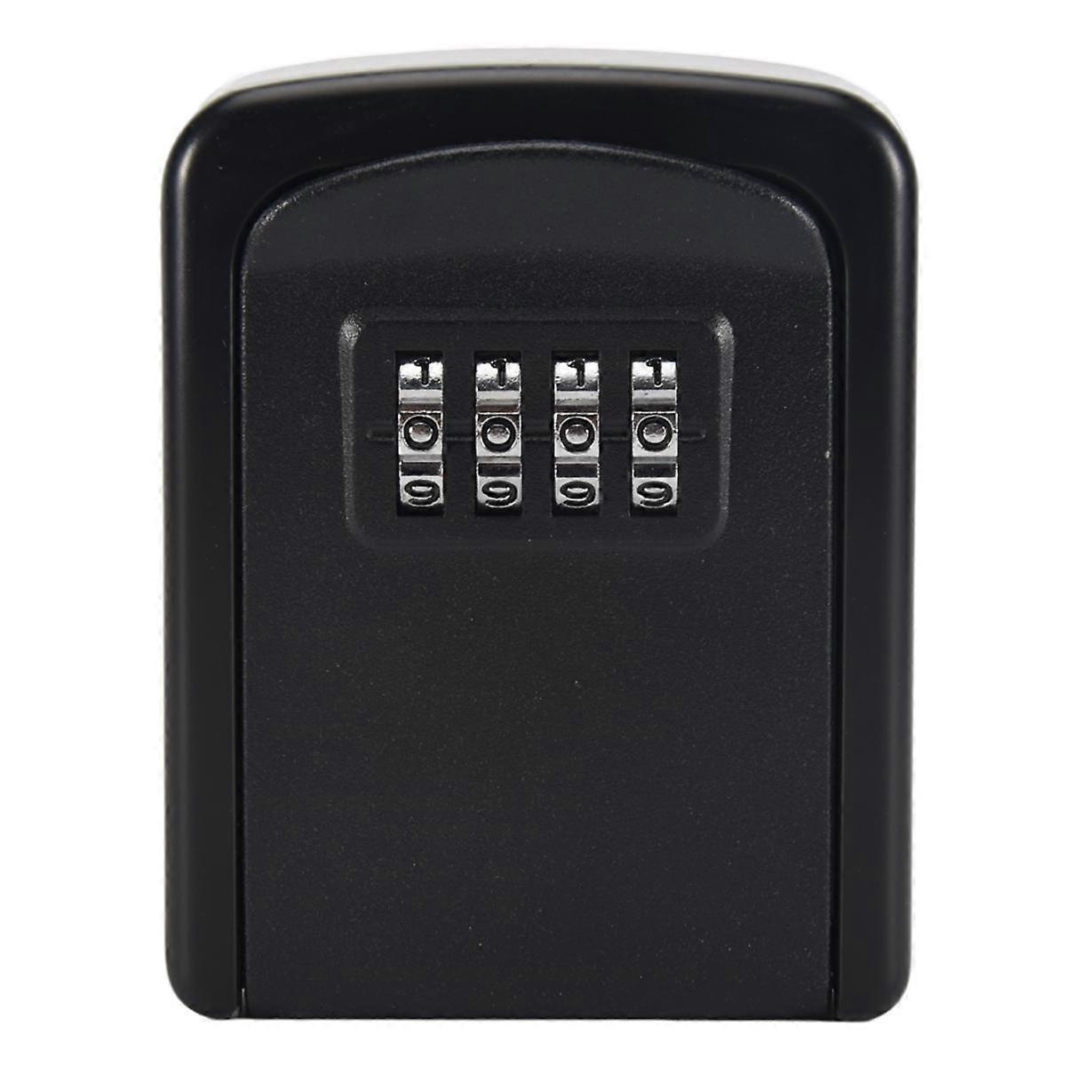 Key Lock Box Wall Mounted 4 Digit Combination Lock Box for House Key Weatherproof Security Key Storage Lock Box Black
