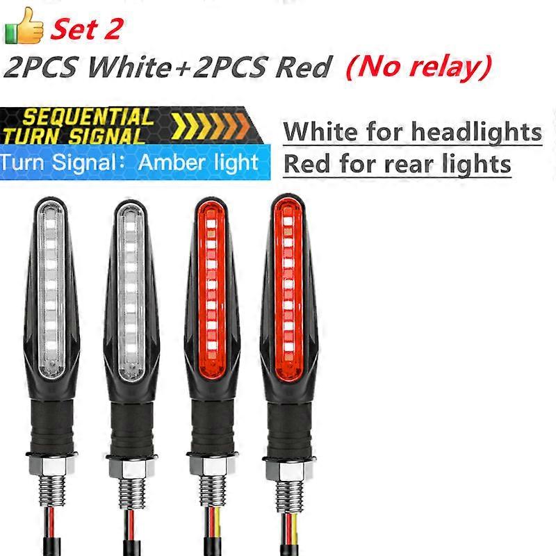 Universal Motorcycle Turn Signals Lights Built Relay 12V Flasher 15 LED Flowing Water Blinker Moto Indicator M10 Bolt Turn Lamp
