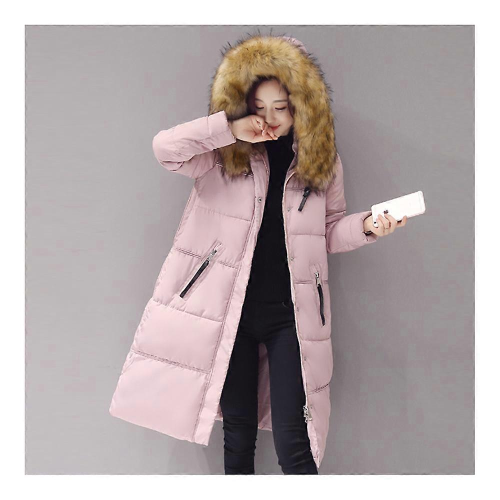 Winter Fur Collar Middle Long Down Coat Plus Size Slim