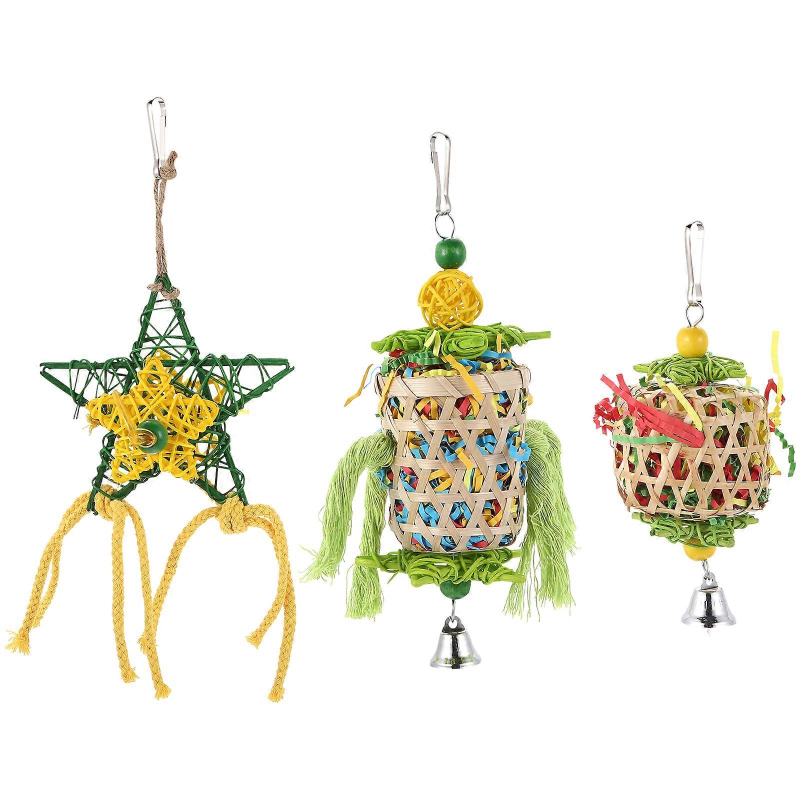 3 Pcs Parrot Cages Large Birds Parrot Cage Hanging Toy Parrot Chew Toys Parrot Chew Toy Parrot Foraging Toy