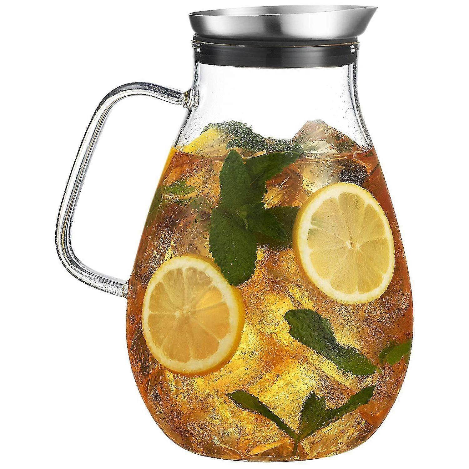 2500ml γυάλινη στάμνα με καπάκι όμορφη ελαφριά καρακάφα ποτών με τη λαβή μεγάλη για το κρύο