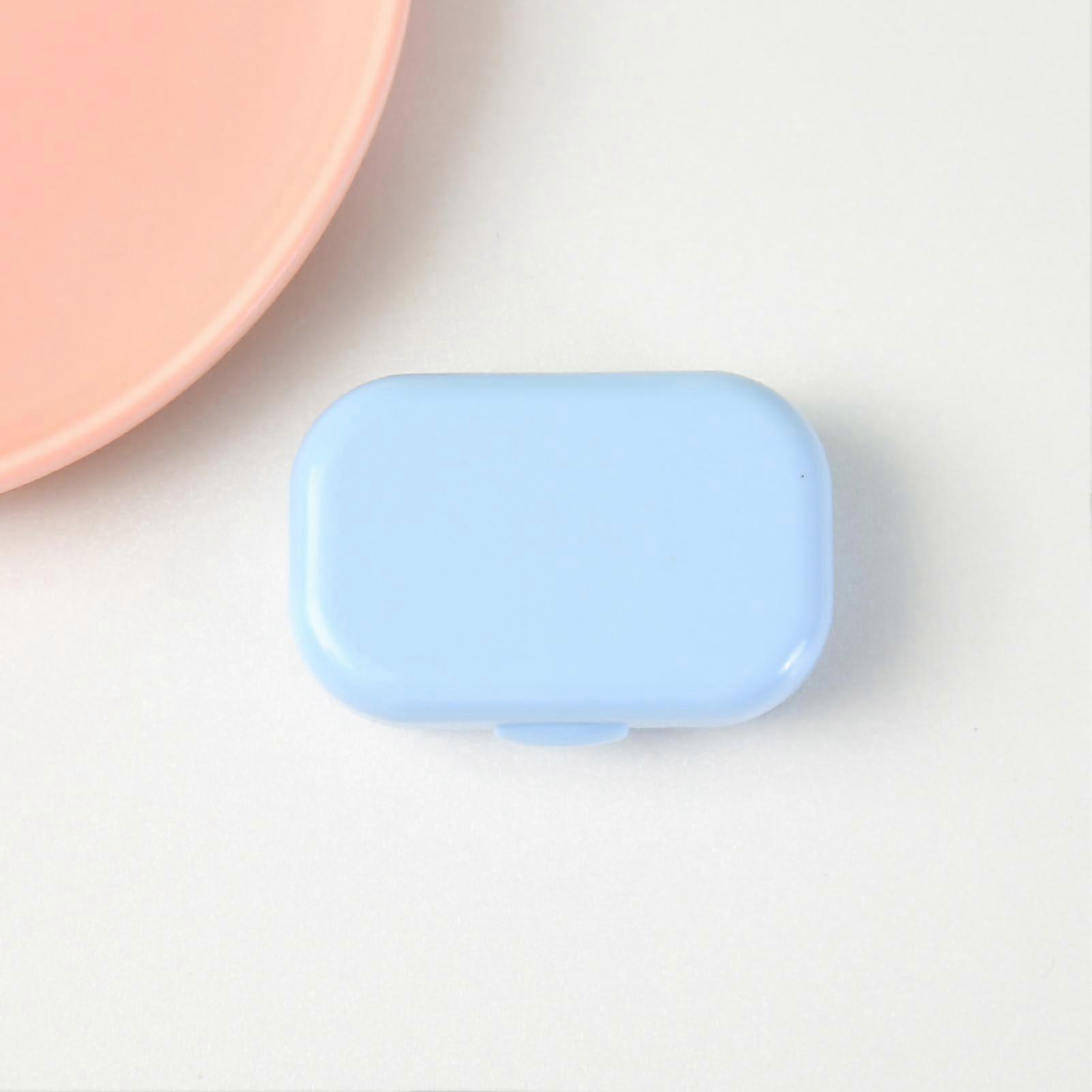 Cute Portable Contact Lens Case for Travel - Blue, Odorless and Protective