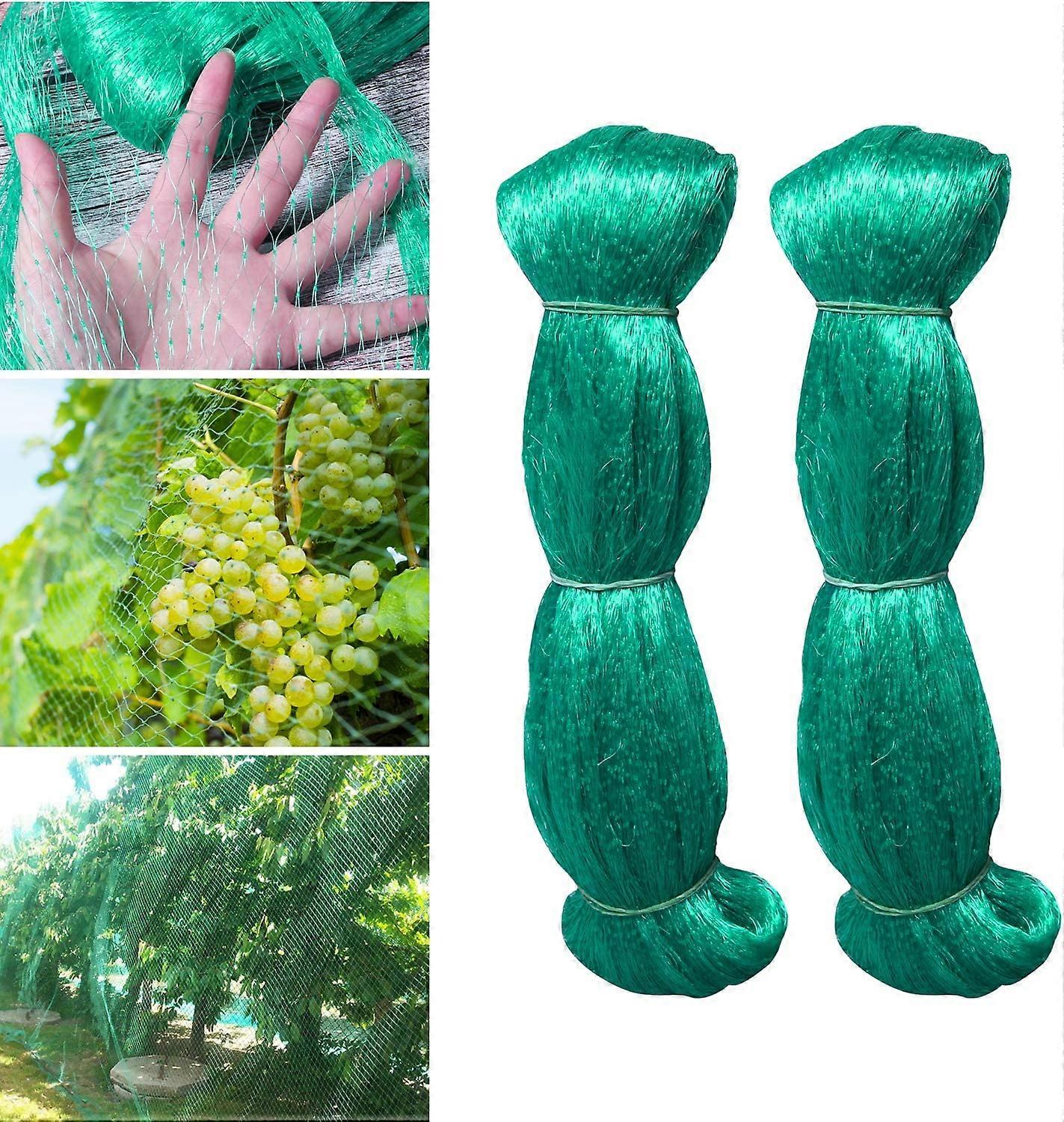 Netting for frukttrær Fugle- og kjæledyrbeskyttelse Kraftig polyetylennetting med netting (grønn, 2 stk)