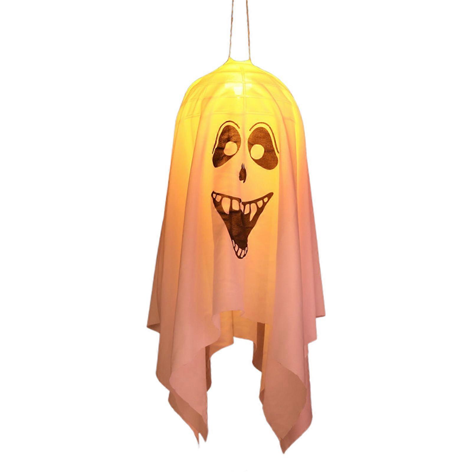 Halloween Ghost Shape LED Light Hanging Decor for Lawn Garden Yard Windsock