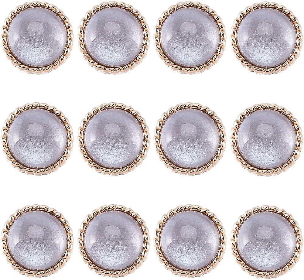 DIY 12Pcs Metal Shank Coat Buttons 25mm Clear Glass Dome Black Shimmer Layer Sewing Button Base Shank Buttons with Light Gold Tone Alloy Findings for