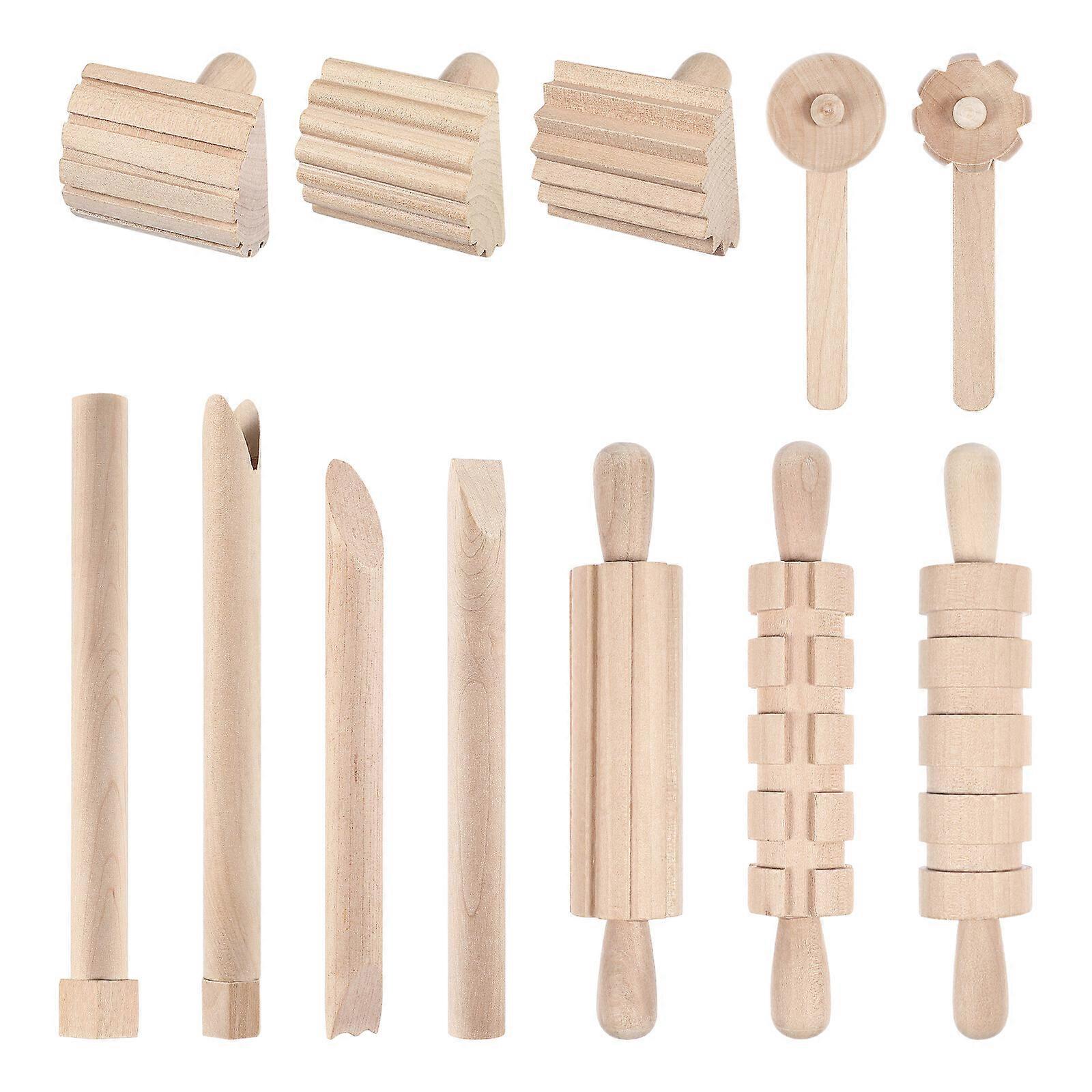 1 Set Practical Clay Plasticine Shaping Tool Wooden Color Mud Molding Tool