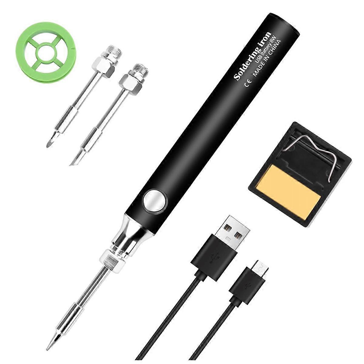 Cordless Soldering Iron Kit, USB Rechargeable Portable Cordless Soldering Iron with 3PCS Soldering Tips Soldering Iron