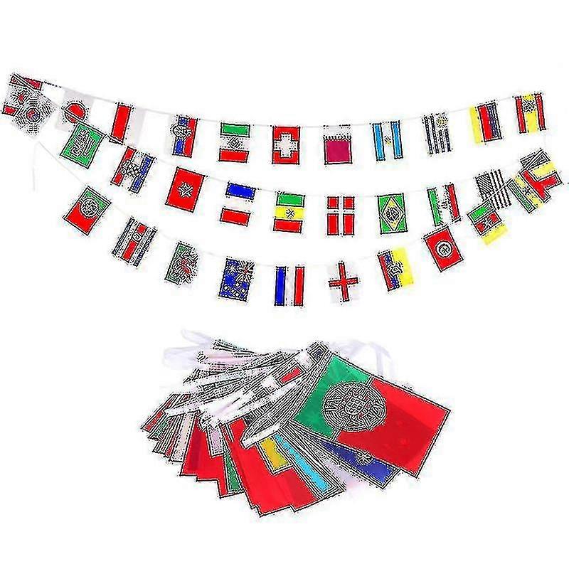 2022 World Cup All 32 Teams Flags Bunting Football Soccer Banner