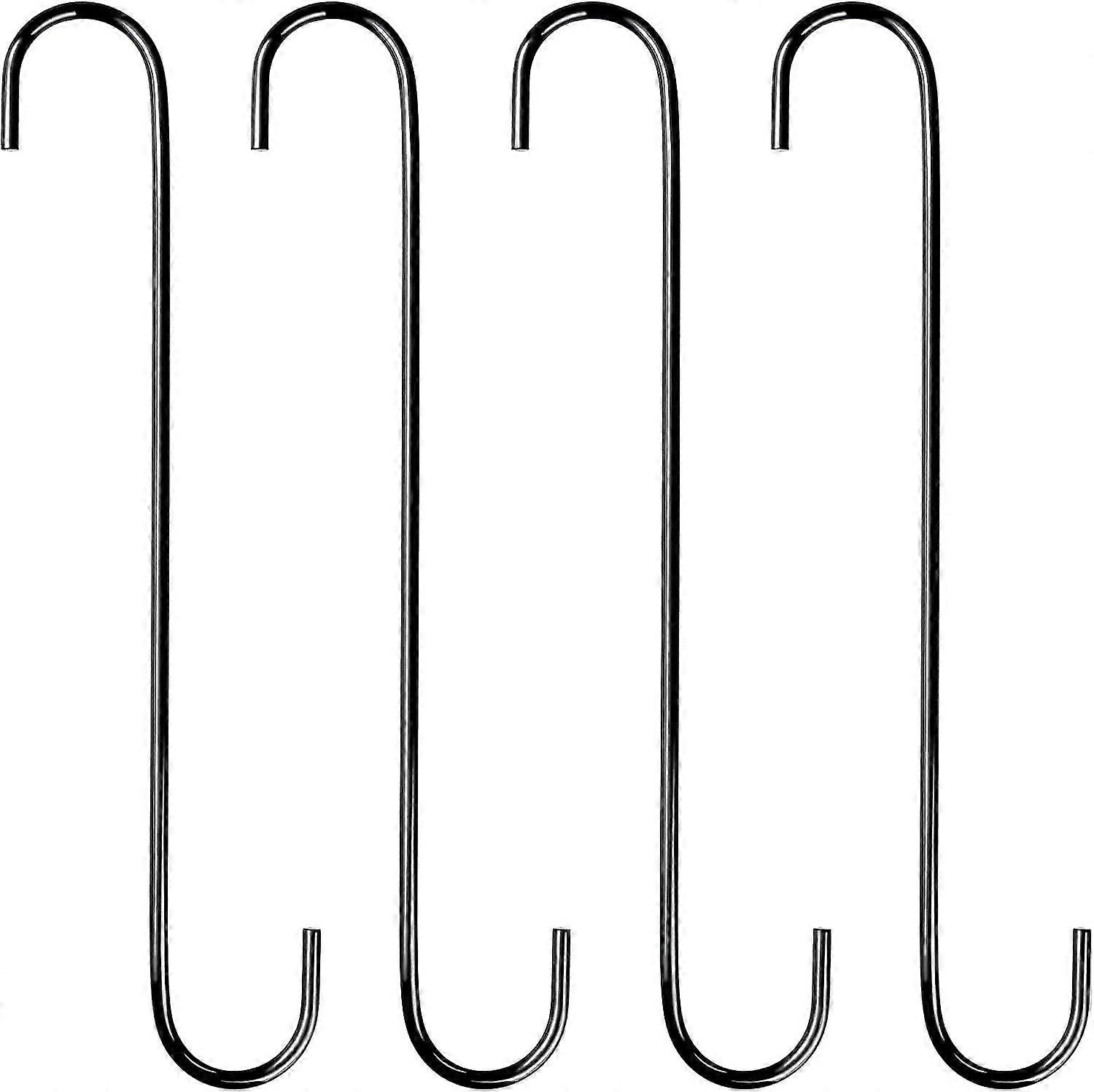 30 سنتيمتر S هوك الثقيلة خطاف معدني طويل كبير للداخلية والخارجية معلقة بيت الطيور خزانة الملابس سلة دراجة (أسود)