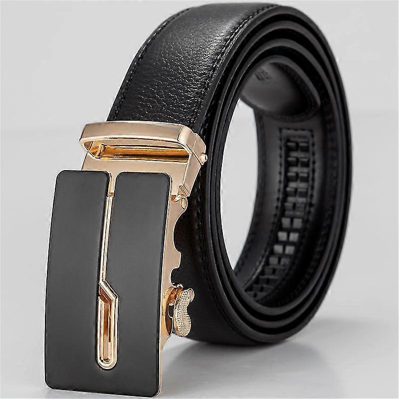140-150cm Ny legering Automatiskt spännbälte Äkta läder Man Belt Designer Mode för Designer Cow Herrbälte Hög kvalitet