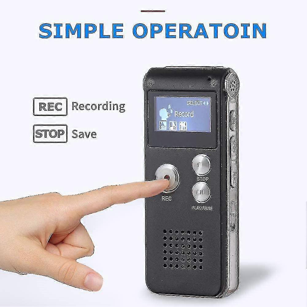 16gb Professional Mini Digital Audio Recorder, Mp3 Player, Usb Flash Drive(silver)