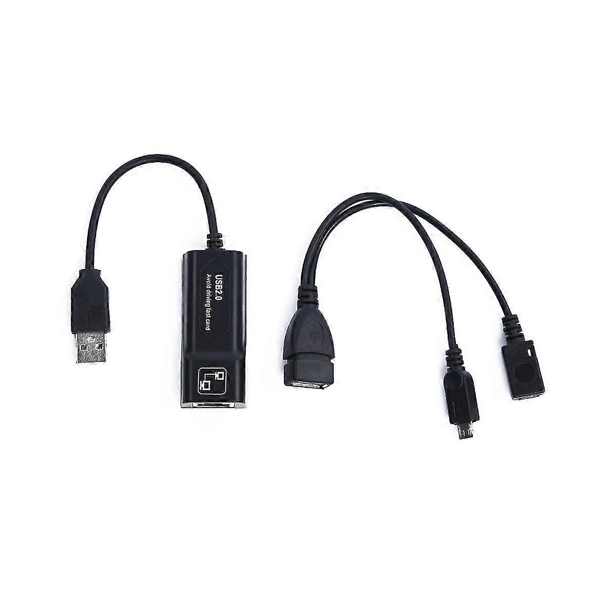 USB 2.0 to RJ45 Adapter with Mirco OTG USB 2.0 Adapter Cable LAN Ethernet Adapter for 3 or Stick GE
