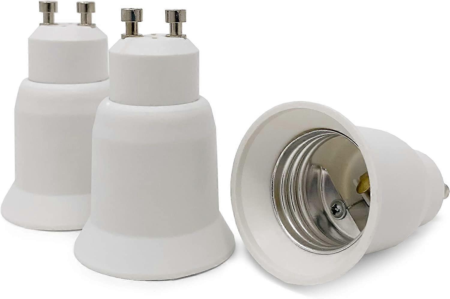 Pack Lamp Base Adapter White GU10 to E27 Socket Adapter for Low Energy Halogen LED Light Bulb