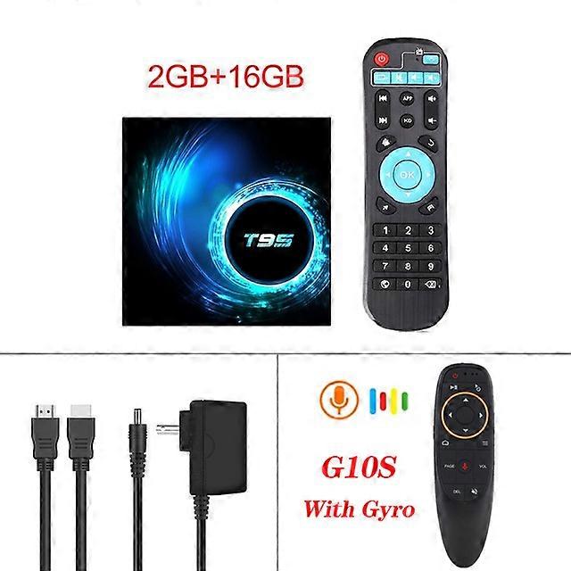 T95 Tv Box Ultimo Smart Android 10.0 6k 2.4g & 5g Wifi 3D Voice 64G 4k Quad Fast Core Set-Top Box Supporto Lettore multimediale multimediale 2G 16G...