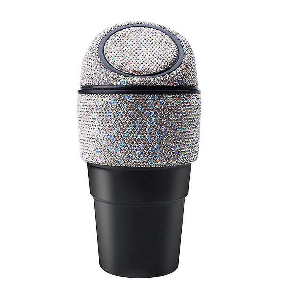Bling Vehicle Garbage Can Rhinestone Car Garbage Can Vehicle Trash Can with Lid
