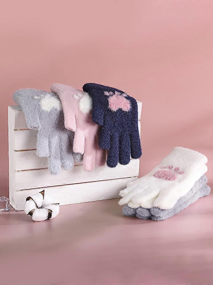 Windproof Gloves Winter Velvet Cute