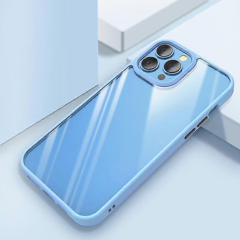 For Iphone 14 Pro Max Clear Back Shockproof Phone Case (sapphire Blue)