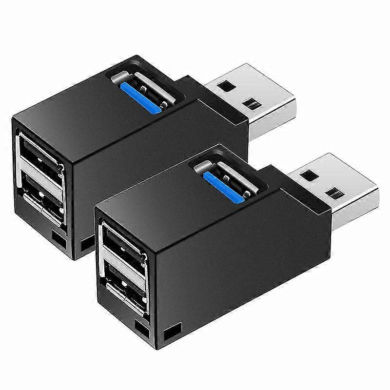 2 Pcs 3-port Usb Hub Mini Usb3.0 High-speed Hub Distributor Box For Pc Notebook Computer U Disk Mob