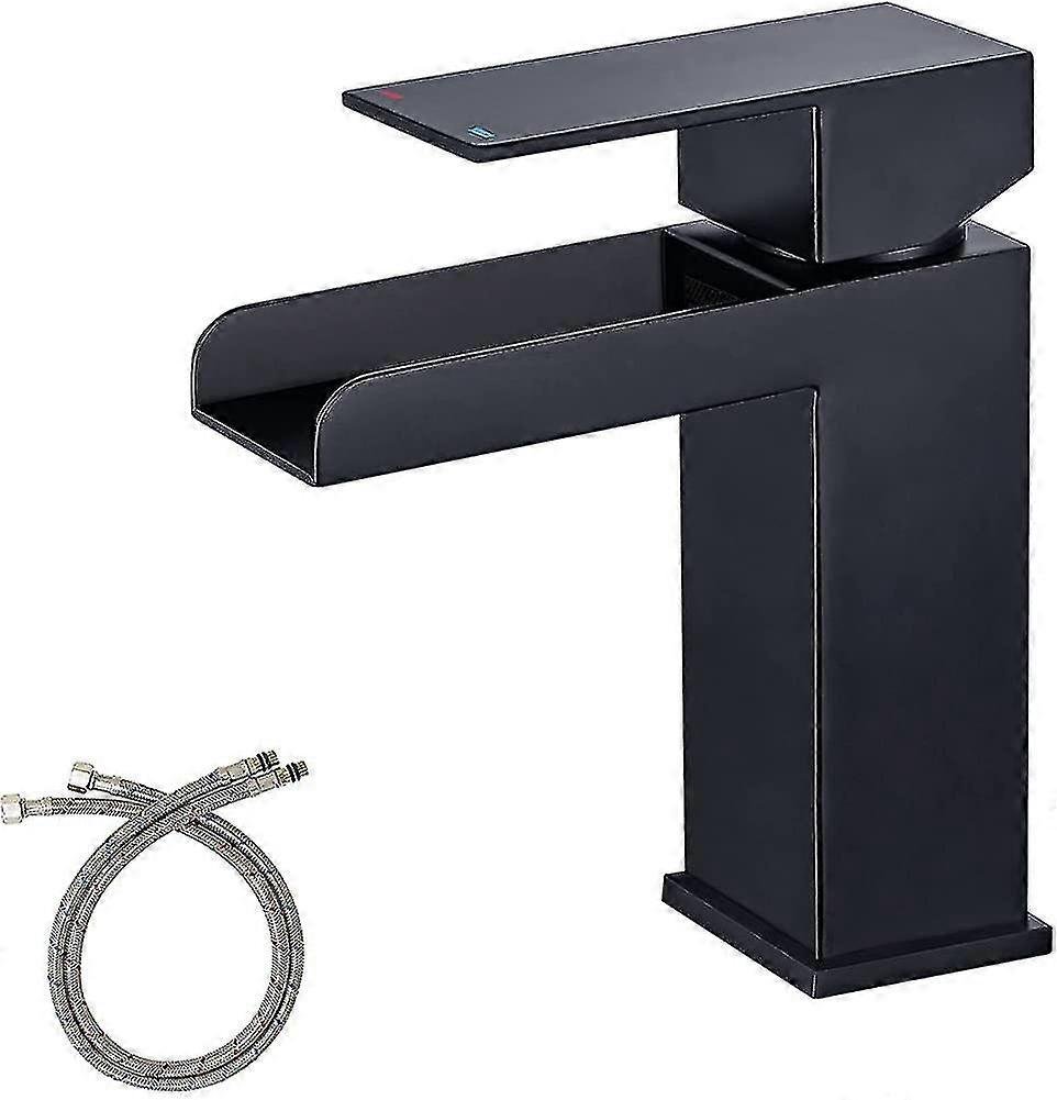 バスルームの滝蛇口黒の滝のバスルームシンクの蛇口単一の穴のシングル